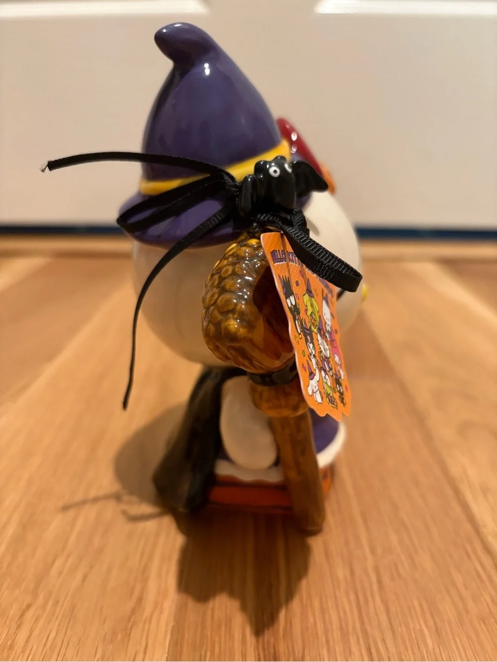 Hello Kitty Witch Broomstick Bat Ceramic Blue Sky Sanrio Halloween Figurine